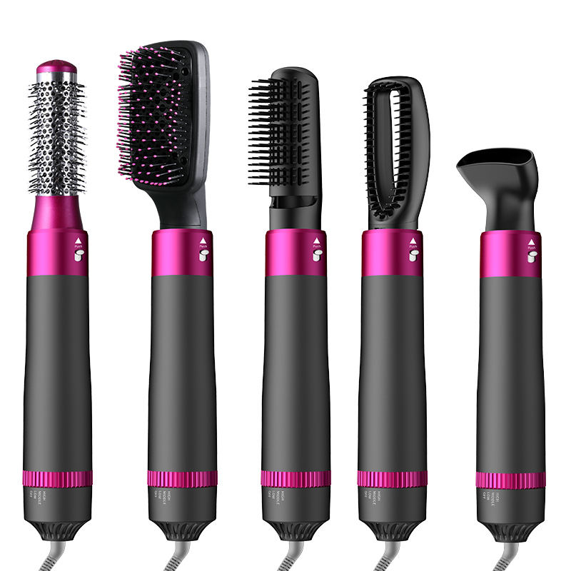 New Arrival 5-In-1 Multifunctional Household Hair Care Styling Comb Electric Hot Air Hair Dryer Straightener Curler Concentrator