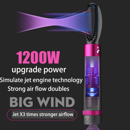 New Arrival 5-In-1 Multifunctional Household Hair Care Styling Comb Electric Hot Air Hair Dryer Straightener Curler Concentrator